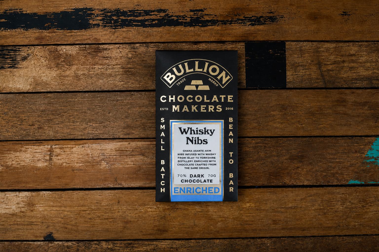 whisky nibs chocolate bar bullion